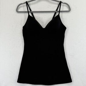 Maidenform M Medium Black Cami‎ Top Adjustable Wireless w/built in bra Tank Top
